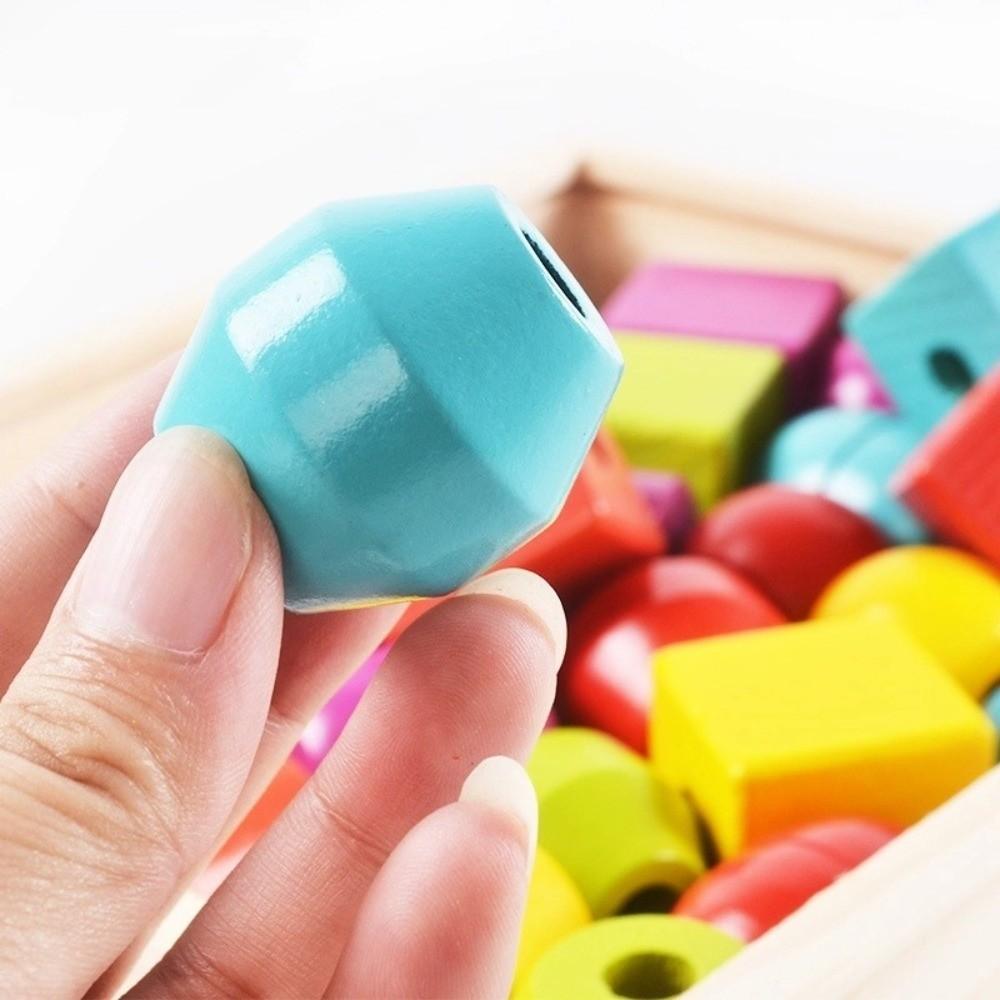 Colorful Wooden Toys Matching Game Colorful Beaded Toy  Preschool Learning