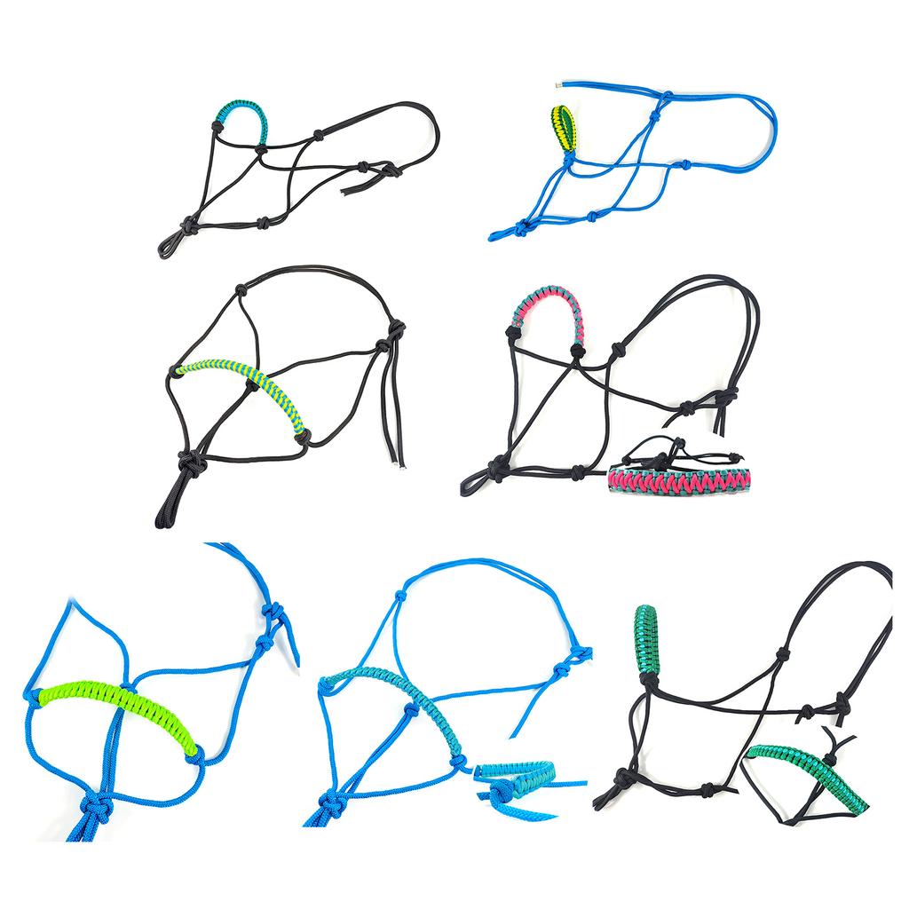 Horse Halter Knot Training Headstall Webbing Rope Wear Resistant Rope Halter Adjustable Horse Riding Halter Enduring