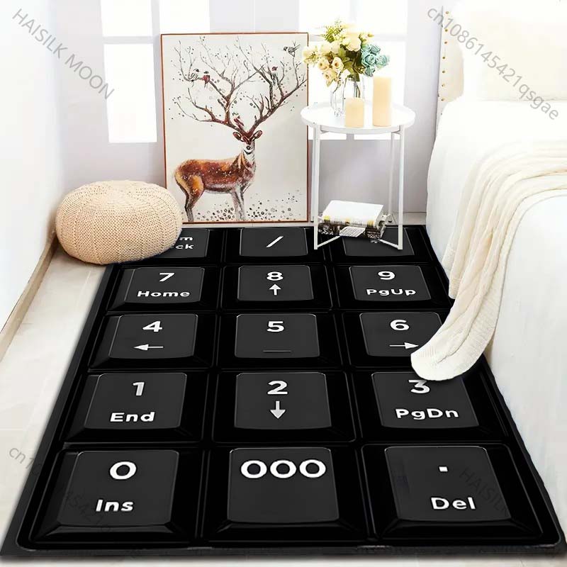 Funny Keyboard Numbers Printed Carpet for Bedroom Living Room Bedside Sofa Floor Mat Modern Home Decor Area Rug Large Size
