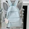 Schoolbag Japanese ins Solid Color Simple Backpack High Value Campus Lightweight Junior High School Student Versatile School Bag Backpack