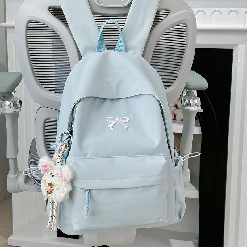 Schoolbag Japanese ins Solid Color Simple Backpack High Value Campus Lightweight Junior High School Student Versatile School Bag Backpack