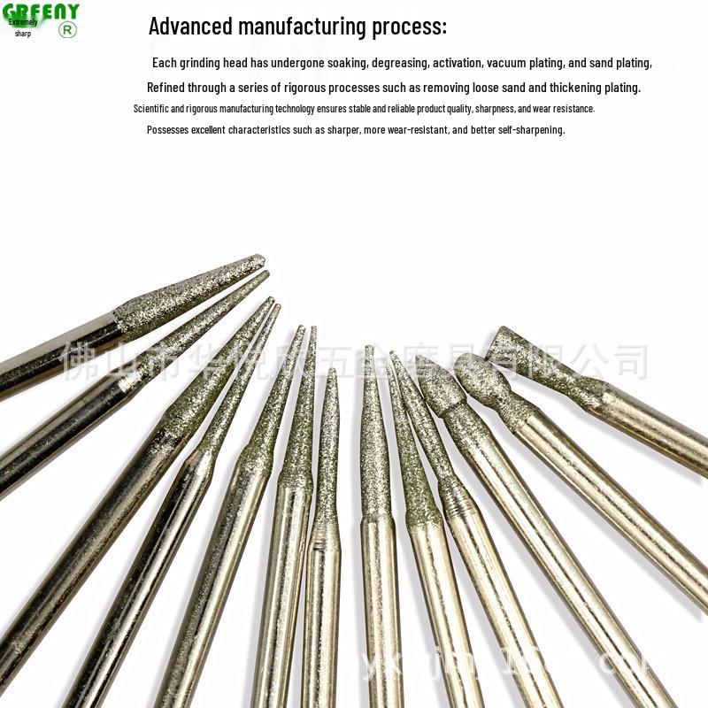 Diamond Grinding Needles Set – 30 Pcs 1.0mm, Cylindrical Boxed Electroplated Diamond Rods for Jade Sculpture
