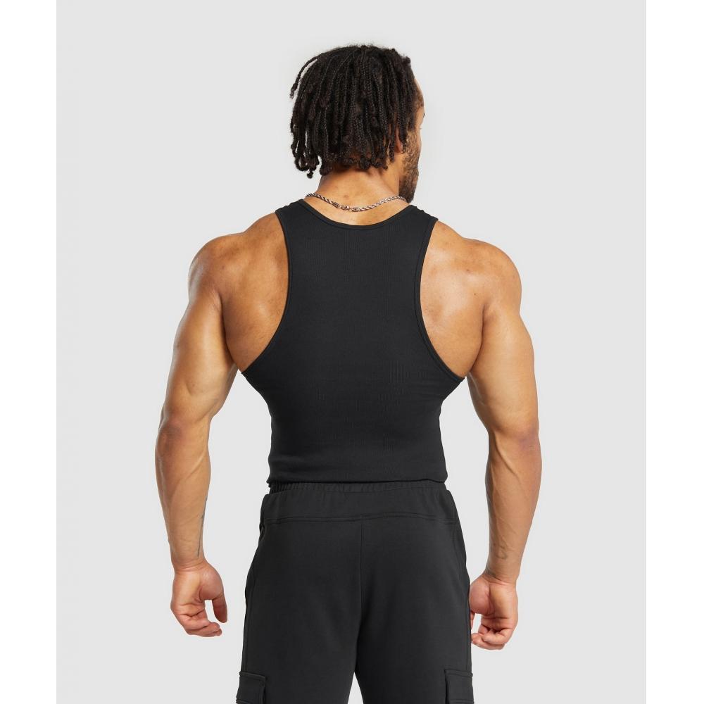 Gymshark Pack de 3 camisetas sin mangas acanaladas negras A5a2e Bccn.