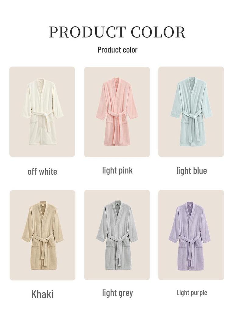 Women's Thick Antibacterial Quick-Dry Cloud Velvet Bathrobe - Autumn/Winter