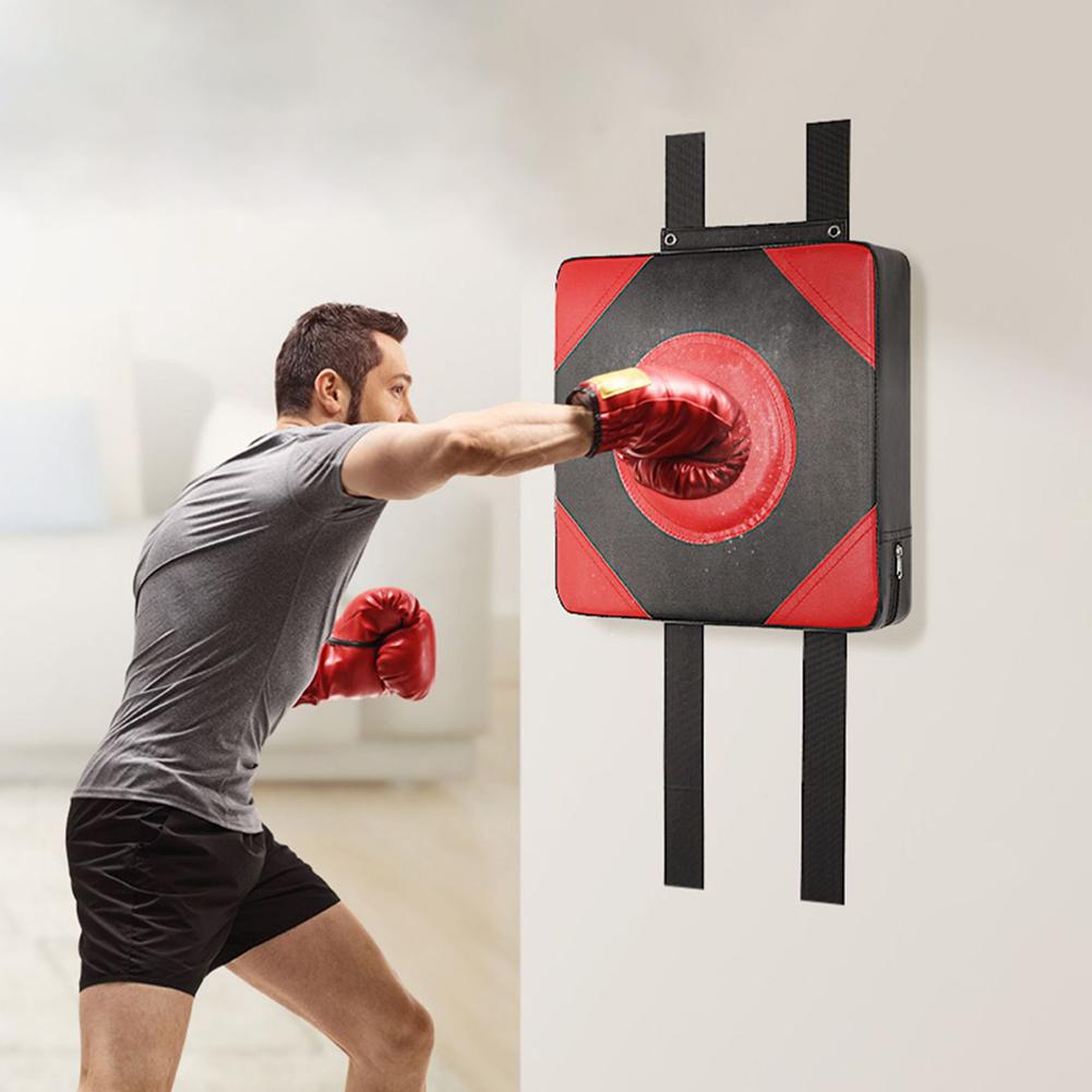 Square Wall Target PU Leather Boxing Training Sandbag Adjustable Height Punching Bag Wall Punching Pad for Fitness Taekwondo