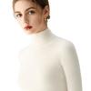 Women's High-Neck 100% Pure Cashmere Slim-Fit Sweater - Seamless, Flattering Knit in Solid Colors