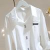 Fashion Patchwork Solid Color Blouse Spring Casual Long Sleeve All-match Women's Clothing Commute Polo-Neck Korean Button Shirt