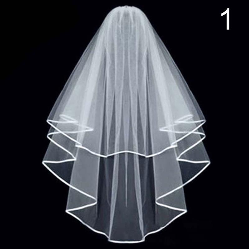 

Фата из тюля, два слоя, с расческой, белая фата для свадебных аксессуаров белый