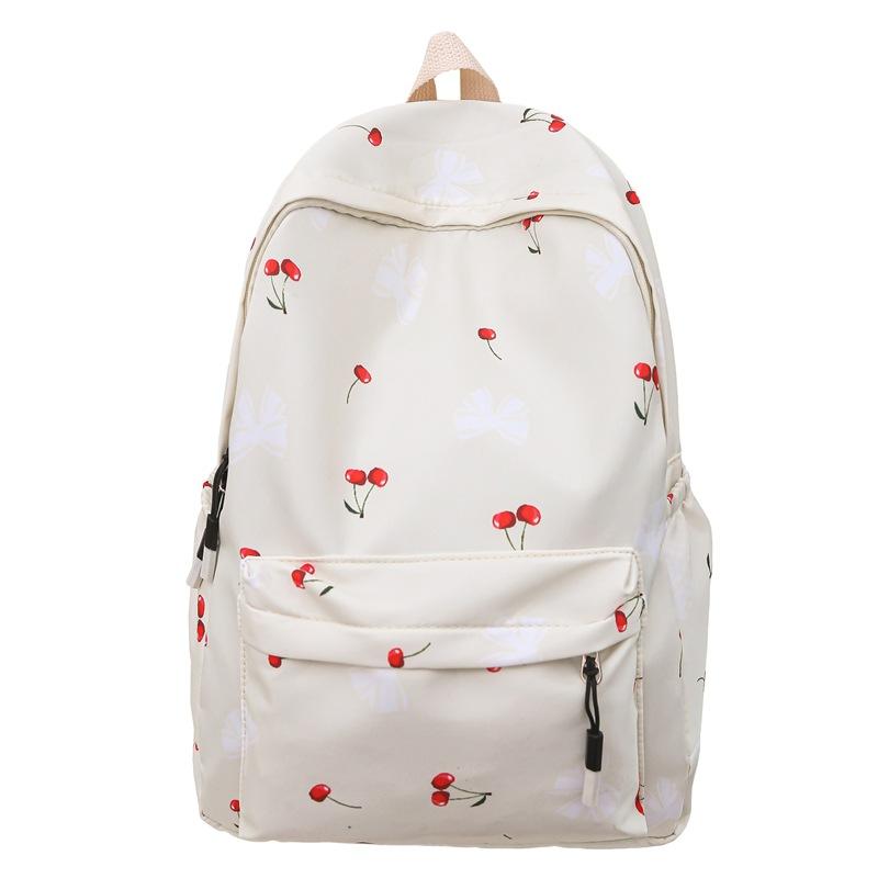 Korean small fresh schoolbag female college student simple small floral backpack lightweight large capacity high school backpack