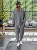 2026 Men's V-neck Casual Sports Suit: Spring/Autumn Loose Long Sleeve & Pants Set