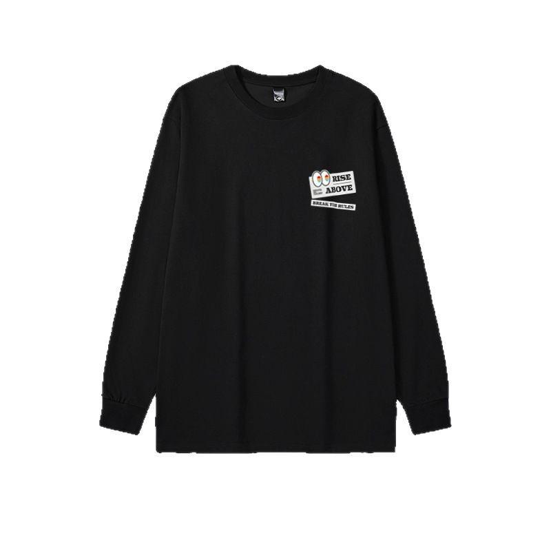 2025 Neues schweres 300 g amerikanisches lässiges doppelseitiges Fleece-Rundhals-Langarm-Shirt mit lockerer Bodenbildung