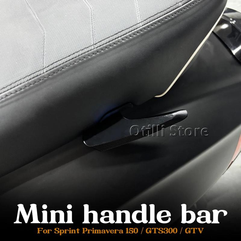 Motorcycle Tail Armrest CNC Rear Passenger Handle Thickened Grab Bar Armrest Black For Vespa Sprint Primavera 150 GTS300 GTV300