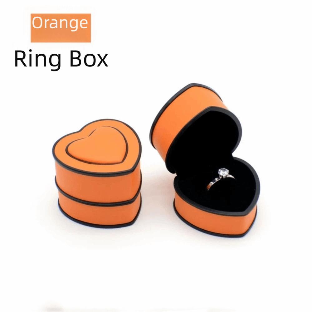 Solid-color Surface Gift Packaging Box Heart-shaped Heart-shaped Box Jewelry Box Anniversaries Ring Box-O