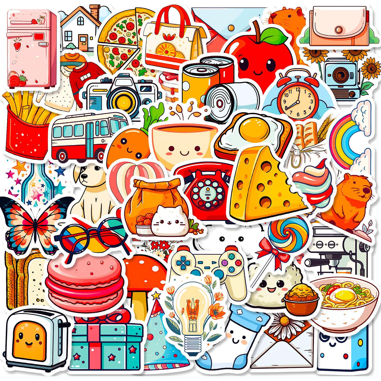 

50 Heal Life Stickers Cartoon Simple Ins Wind Life Heal Series Items