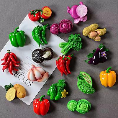 3d Simulation Rural Vegetables Fruits Refrigerator Magnetic Stickers Fridge Magnets Watermelon Onion Eggplant Pepper Cute Model