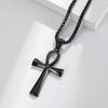 Klassieke Retro Egyptische Ankh Kruis Kettingen voor Mannen Vrouwen Roestvrij Staal Eenvoudig Kruis Hanger Amulet Sieraden Cadeaus
