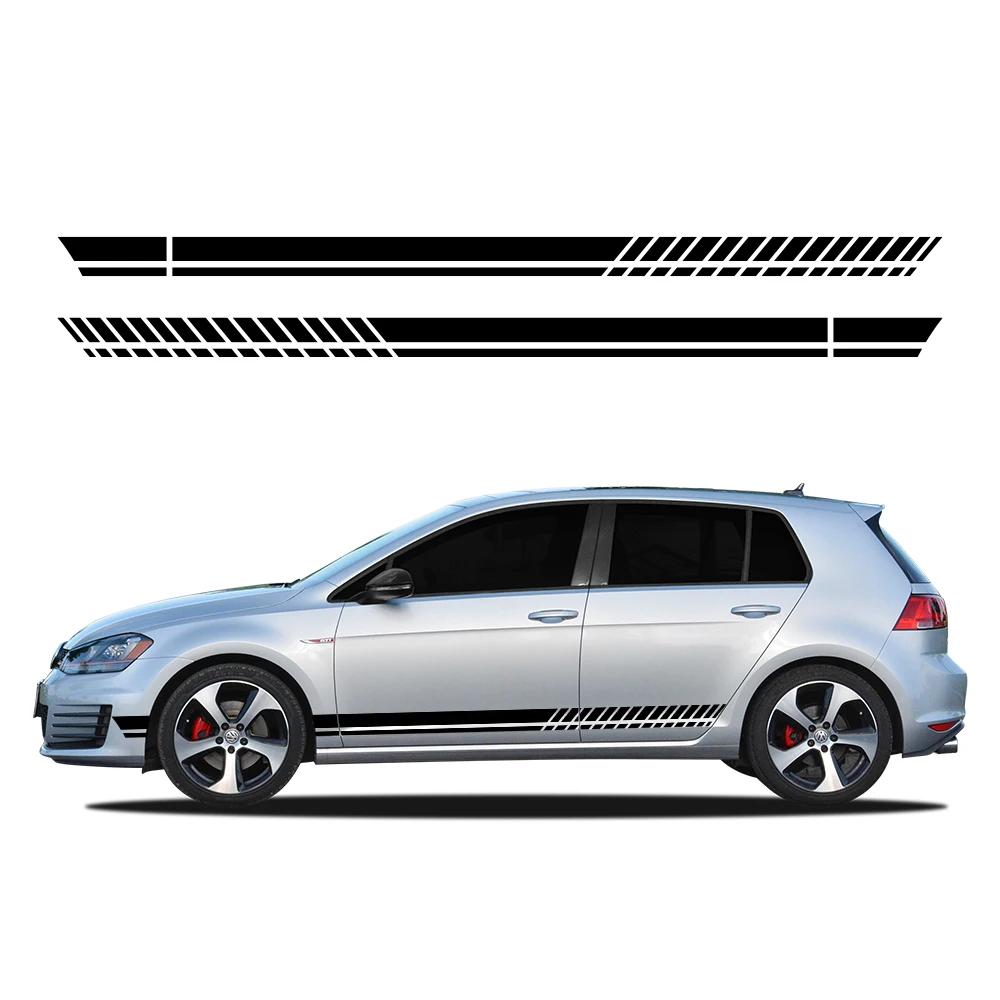 Car Door Side Skirt Stickers Racing Stripes Vinyl Decals Decor Accessories For Volkswagen VW Golf 8 7 5 4 6 MK8 MK7 MK5 MK6 MK4