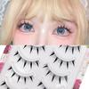 False Eyelashes 5 Pairs Natural Lashes Outer Corner Popular Short Upper Actress Light Makeup Everyday Reusable Handmade DIY Home (F)