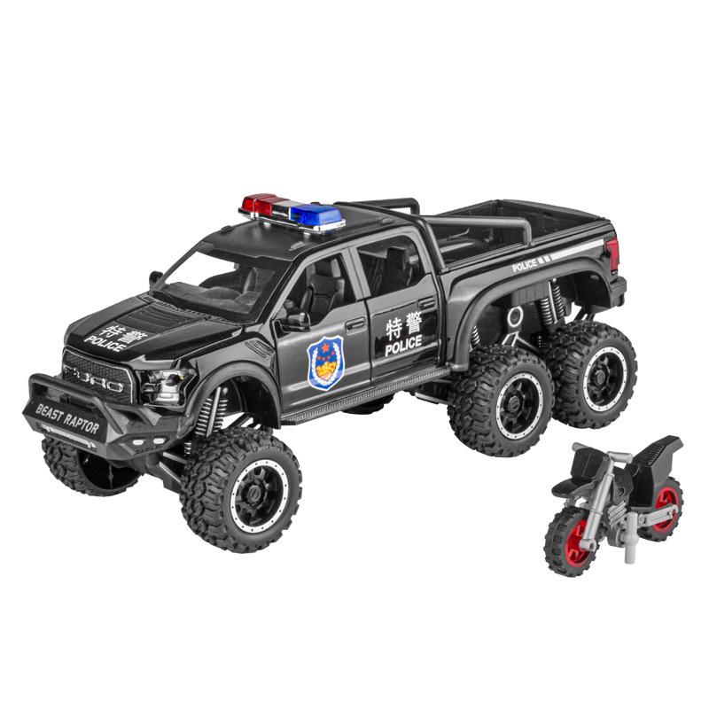 1:24 Ford Raptor Police Car Alloy Pull Back with Light & Sound
