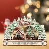 Christmas Wood Houses Decoration Table Centerpieces Rustic Tree & House Ornaments Farmhouse Festival Decoration Exquisite Small