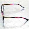 Fashion Cateye Blue Flower Gold Alloy Temple Full-rim Optical Glasses Frame Eyeglasses Eyeframe Eyewear