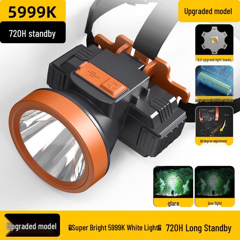 Rechargeable LED Headlamp: Super Bright, Long-Lasting Battery for Outdoor Night Fishing or Mining