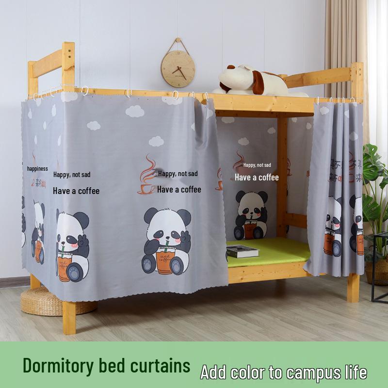 Student Bunk Bed Curtains, Light-Blocking & Windproof Privacy Canopy for Dorm Rooms
