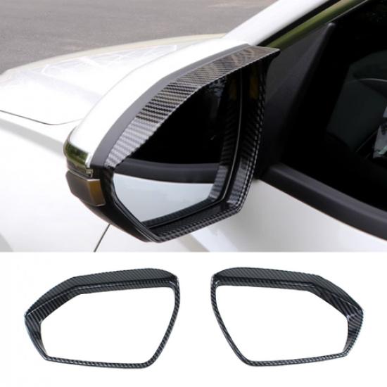 For Hyundai Tucson -2025 Carbon Fiber Mirror Rain Eyebrow Cover 2pc