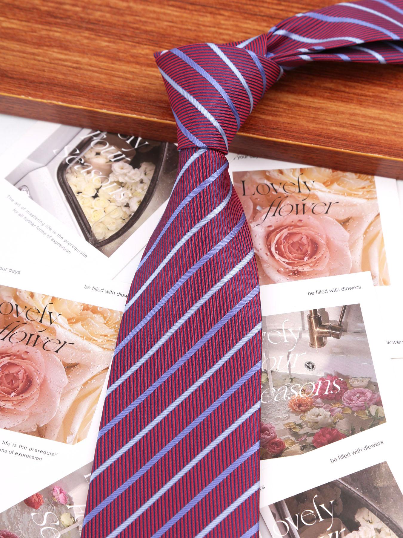 Classic New 8cm ties Men s Solid Stripes Plaid Necktie Navy Red White Satin Ties For Man Business Wedding Party Tie Gift