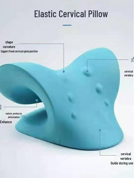 Cervical Spine Pillow with Neck Curvature Corrector & Massager