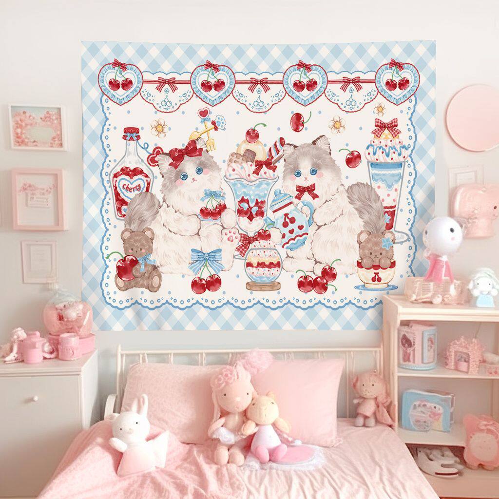 

Girlish Heart Lolita Style Wall Tapestry Unique Bedroom Background Headboard Decor New Original Design for Room Decoration 74x94cm(29x37in)