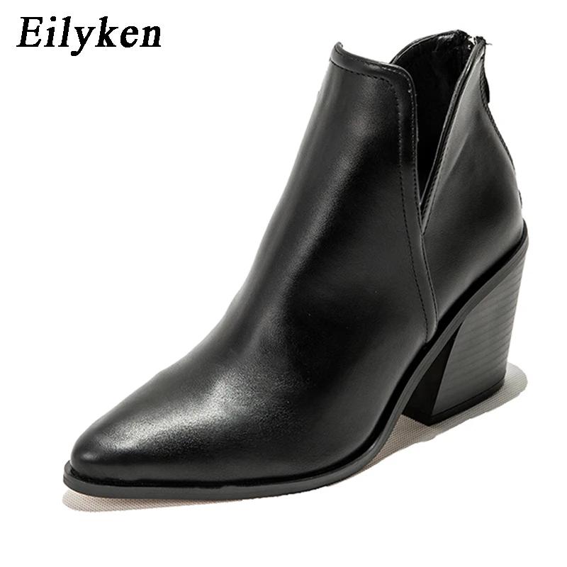 Fashion EilyKen Autumn Winter Casual Western Cowboy Ankle Boots Women Snake Cowgirl Booties Short Cossacks Botas High Heels Shoes