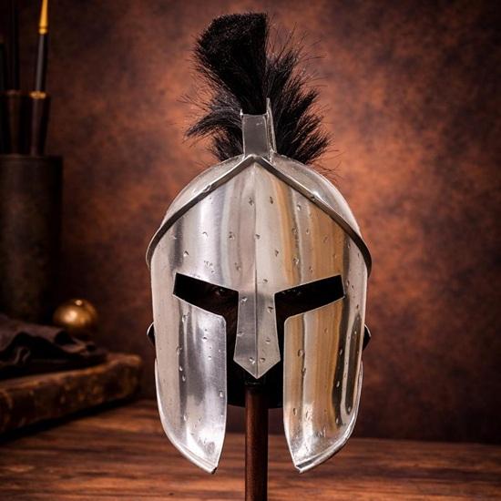 Leonidas Spartan Helmet Ancient Greek Warrior Armor 300 Movie Inspired Helmet for Cosplay, LARP Collector Display.