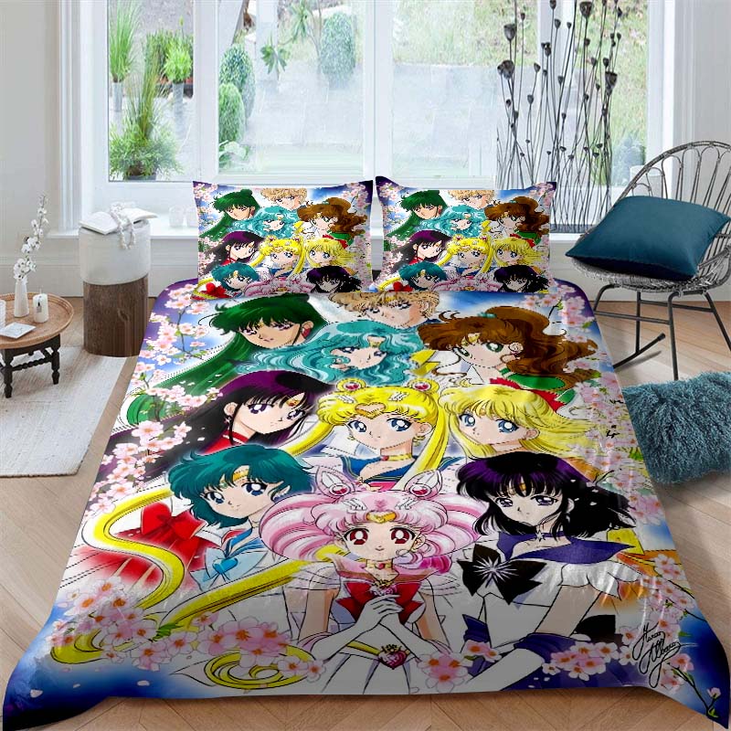 Nuovo Set Biancheria da Letto Deluxe a Tre Pezzi del Cartone Animato Sailor Moon 2026, Include Biancheria da Letto Matrimoniale e King Size, Regalo Perfetto per le Feste