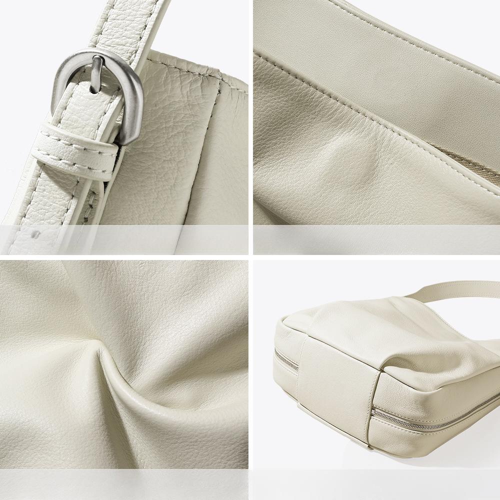 Fashionable Bag Genuine Leather Single-shoulder Bag Underarm Bag Simple and Versatile Bucket Bag