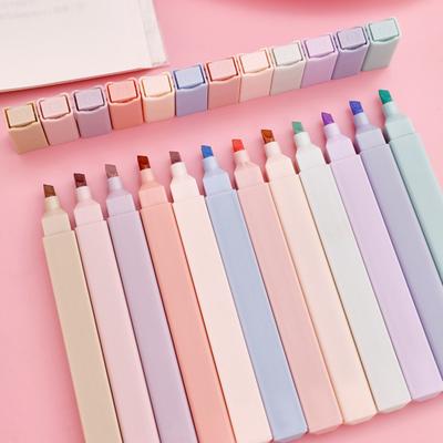 Set de 6 Pixuri Pastel cu Marker pentru Evidențiere pentru Studenți, Capacitate Mare, Markere pentru Ochi pentru Jurnalizare, Note, Uscare Rapidă, Vârf Dublu, Rechizite Școlare Drăguțe