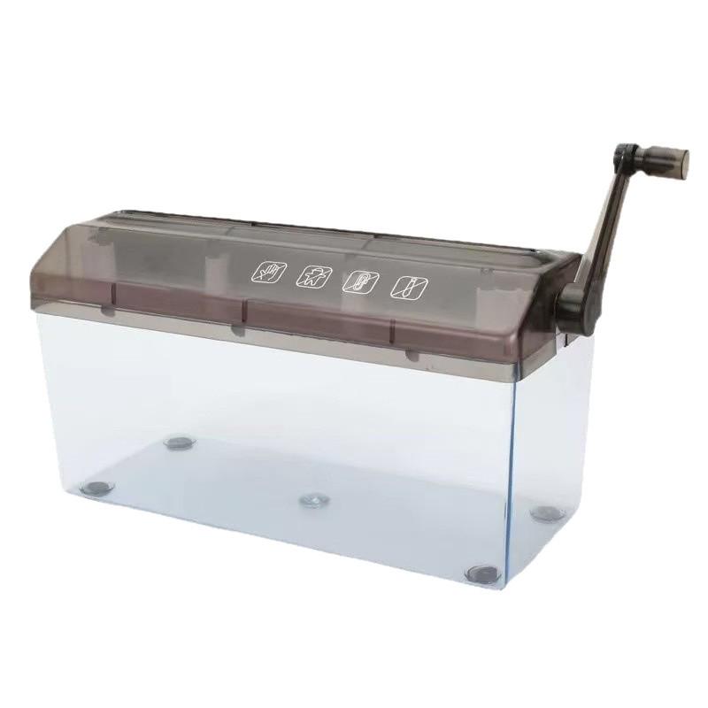 Portable Hand-Crank Silent Paper Shredder for A4/A6 Confidential Documents - Desktop Manual Mini Shredder