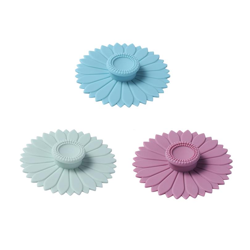 1/3Pcs Silicone Cup Covers Creative Round Cute Mug Cover Reusable Anti Dust Cup Covers Hot Cup Lids for Coffee & Tea