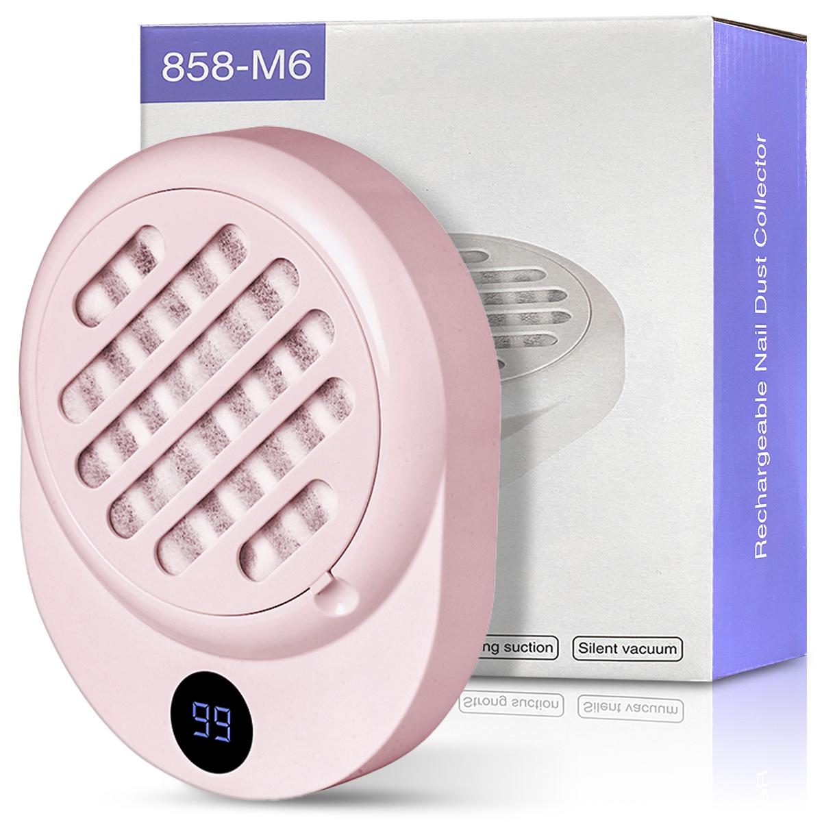 

Mini Nail Dust Collector Rechargeable Nail vacuum cleaner with LED HD Display Professional Nail Polishing Powder Collector Tool розовый