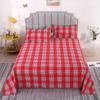 Plaid Bed Flat Sheets Home Textile Modern Single Queen King Size Bedspread Bedding Brushed Breathable Anti-Mites Mattress Cover