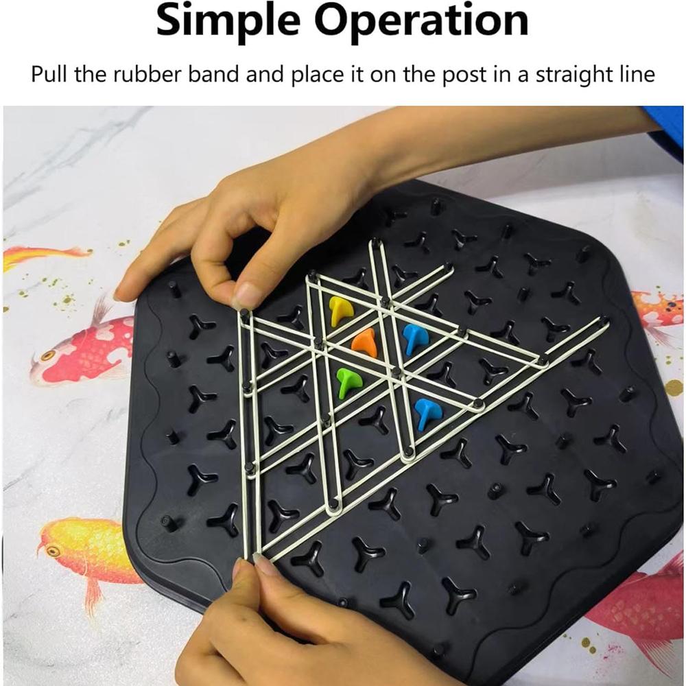 Chain Triangle Chess Game Geometric Chess Board Game Funny Family Party Triggle Rubber Band Game Parent-child Interactive Games