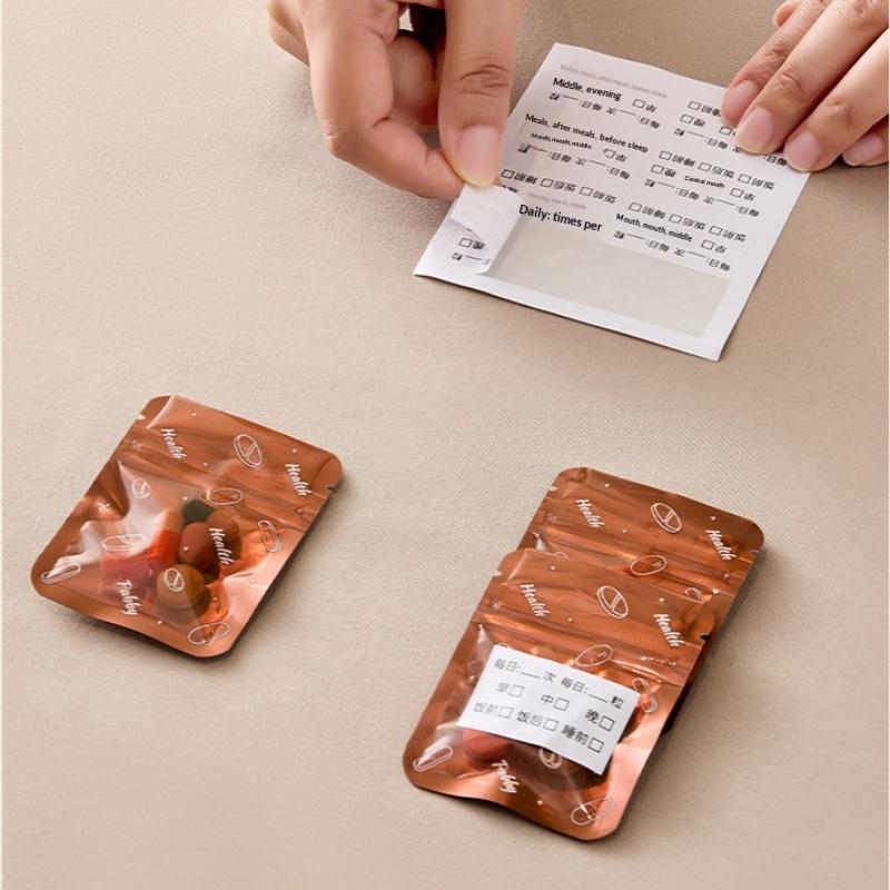 Travel Medicine Storage Solution with Reusable Light-proof Zipper Lock Pill Pouch Set