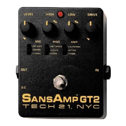 Simulador de amplificador analógico de guitarra TECH 21 GT2 SansAmp e overdrive/distorção []