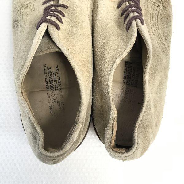 90s USA Made Vintage/COVE SHOE COMPANY/Suede Leather White Bucks Shoes/6.5D/24.5/Beige/Vibram Sole(USED)