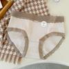 10A Antibacterial Lace Mid-Waist Women's Briefs: Pure Cotton, Skin-Friendly, Breathable, Comfortable for Young Girls