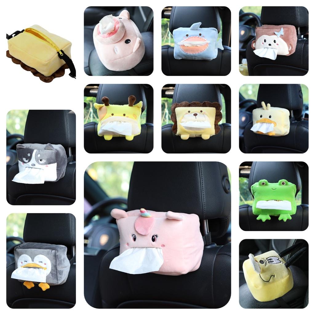 Car Tissue Box Cover Fun Cartoon Animal Design Soft Plush Material Long-lasting