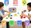 Educational Facial Building Blocks Educational Toy for Elementary School Students Brain Reaction Facial Expression Matching Montessori Wooden Board