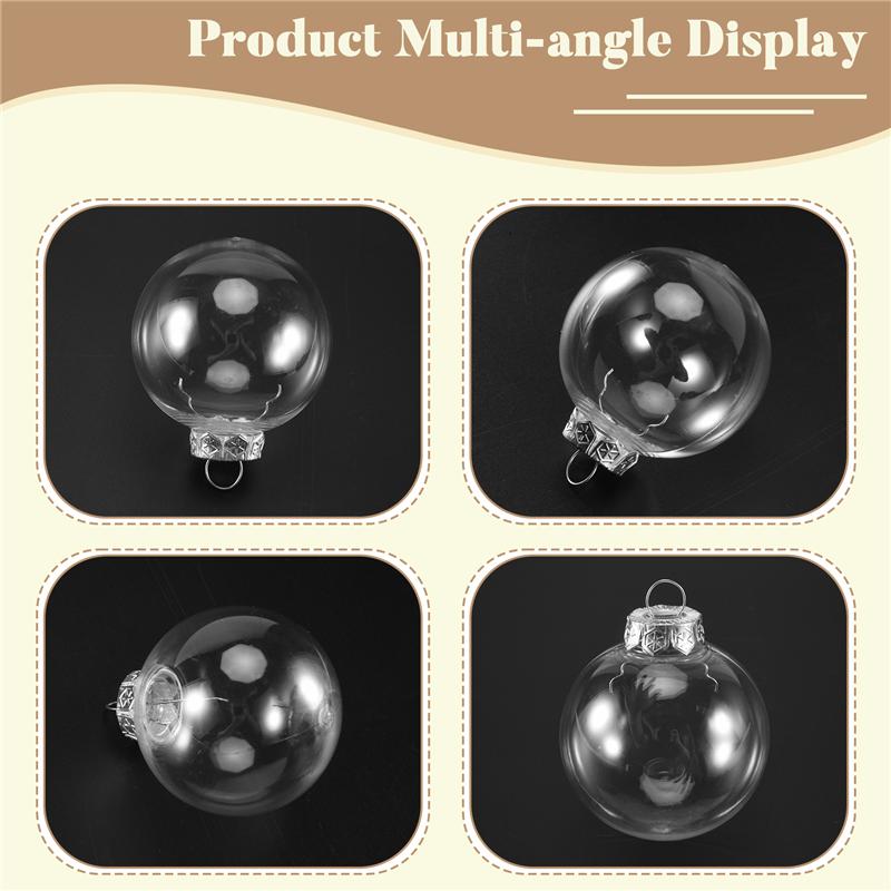 Practical-15 PCS Round Clear Christmas Balls Fillable DIY Christmas Tree Balls Made Of Plastic Christmas Balls Tree Decorations