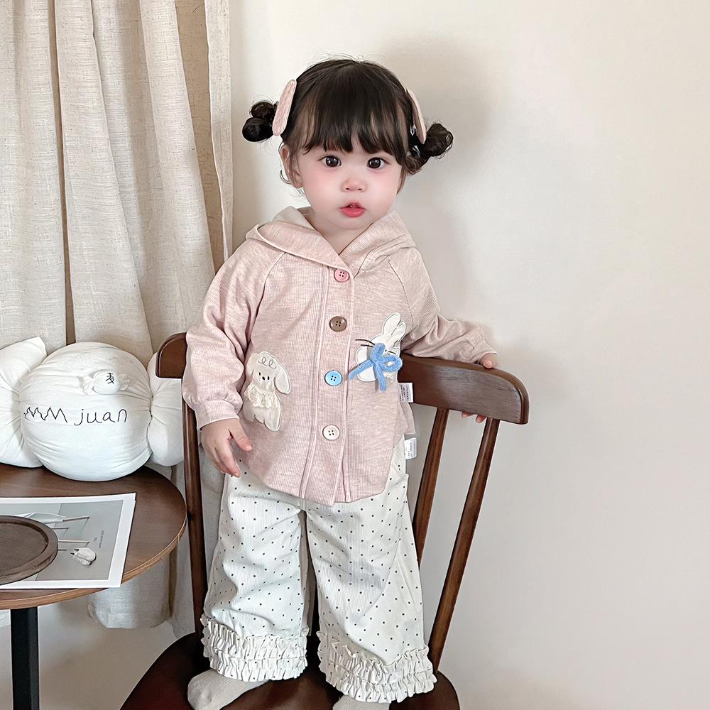 2025 Spring & Autumn Stylish Girls' Hooded Cardigan - Korean Baby Outerwear