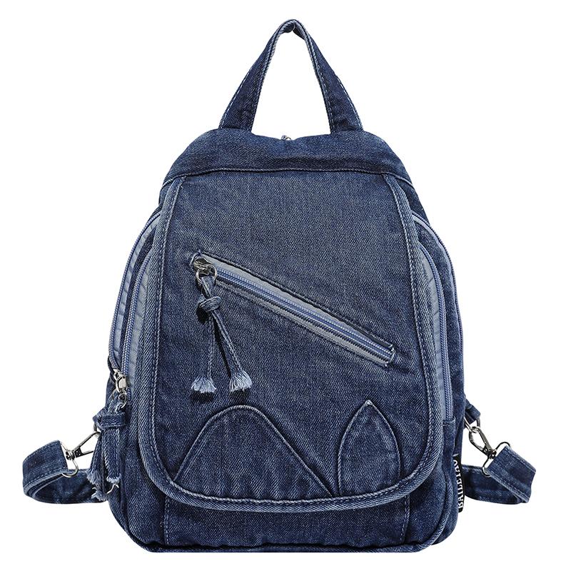 Dámský retro batoh s velkou kapacitou džínový batoh